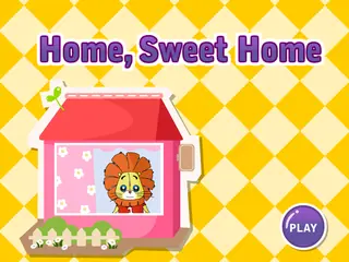Opening frame of “Home, Sweet Home”, activity 2B Unit 2 Lesson 8 — an interactive activity.