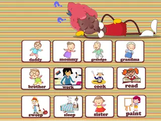 Opening frame of “Words Action”, activity 2B Unit 3 Lesson 2 — an interactive activity.