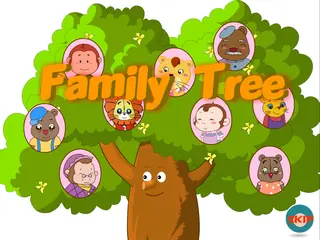 Opening frame of “Family Tree”, activity 2B Unit 3 Lesson 4 — an interactive activity.