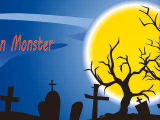 Opening frame of “The Big Green Monster”, activity 2B Unit 4 Lesson 2 — an interactive activity.