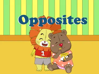 Opening frame of “Opposites”, activity 2B Unit 4 Lesson 5 — an interactive activity.