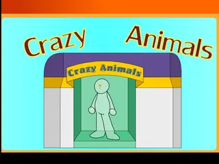 Opening frame of “Crazy Animals”, activity 2B Unit 4 Lesson 8 — an interactive activity.