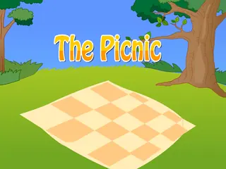 Opening frame of “The Picnic”, activity 3A Unit 1 Lesson 3 — an interactive activity.