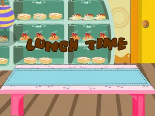 Opening frame of “Lunch Time”, activity 3A Unit 1 Lesson 4 — an interactive activity.