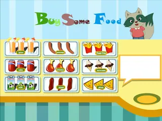 Opening frame of “Buy Some Food”, activity 3A Unit 1 Lesson 6 — an interactive activity.