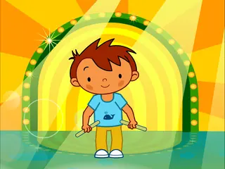 Opening frame of “Magic Colors”, activity 3A Unit 2 Lesson 3 — a linear activity.