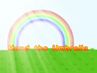 Opening frame of “Mend the Umbrella”, activity 3A Unit 2 Lesson 4 — an interactive activity.