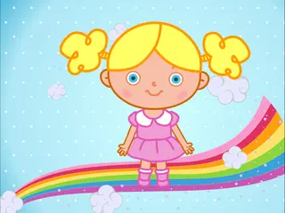 Opening frame of “Rainbow Colors”, activity 3A Unit 2 Lesson 5 — a linear activity.