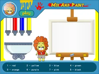 Opening frame of “Mix and Paint”, activity 3A Unit 2 Lesson 5 — an interactive activity.