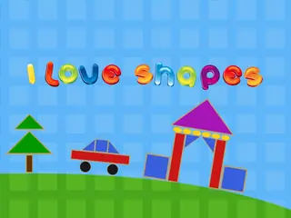Opening frame of “I Love Shapes”, activity 3A Unit 2 Lesson 6 — an interactive activity.