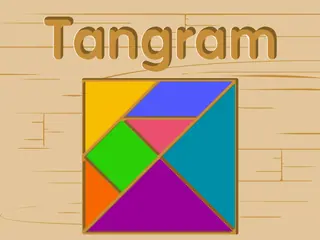 Opening frame of “Tangram”, activity 3A Unit 2 Lesson 7 — an interactive activity.