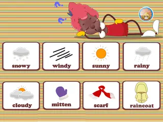 Opening frame of “Words Action”, activity 3A Unit 3 Lesson 2 — an interactive activity.