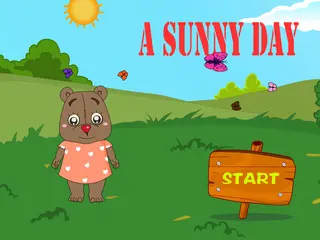 Opening frame of “A Sunny Day”, activity 3A Unit 3 Lesson 3 — an interactive activity.
