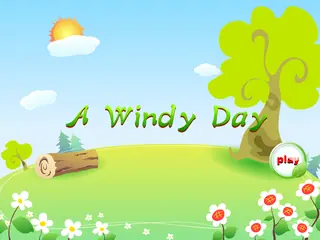 Opening frame of “A Windy Day”, activity 3A Unit 3 Lesson 3 — an interactive activity.