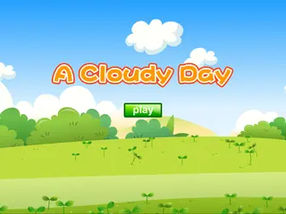 Opening frame of “A Cloudy Day”, activity 3A Unit 3 Lesson 3 — an interactive activity.