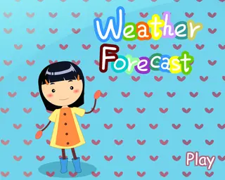 Opening frame of “Weather Forecast”, activity 3A Unit 3 Lesson 4 — an interactive activity.