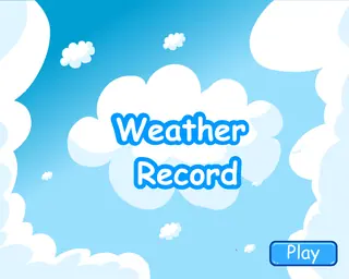 Opening frame of “Weather Record”, activity 3A Unit 3 Lesson 4 — an interactive activity.