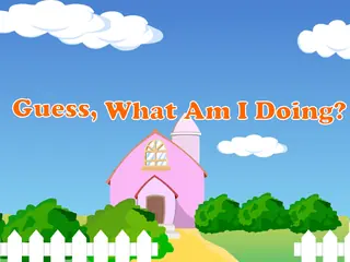 Opening frame of “Guess, What Am I Doing?”, activity 3A Unit 3 Lesson 7 — an interactive activity.