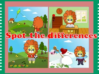 Opening frame of “Spot the Differences”, activity 3A Unit 3 Lesson 7 — an interactive activity.