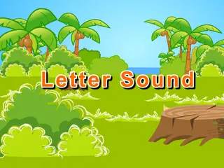 Opening frame of “Letter Sound”, activity 3A Unit 3 Lesson 9 — an interactive activity.