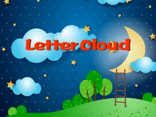 Opening frame of “Letter Cloud”, activity 3A Unit 3 Lesson 9 — an interactive activity.