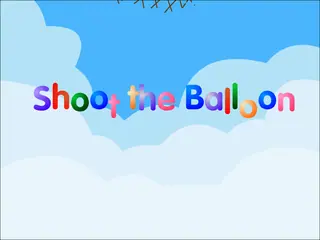 Opening frame of “Shoot the Balloon”, activity 3A Unit 4 Lesson 2 — an interactive activity.