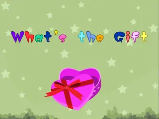 Opening frame of “What's the Gift”, activity 3A Unit 4 Lesson 4 — an interactive activity.