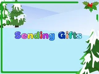 Opening frame of “Sending Gifts”, activity 3A Unit 4 Lesson 5 — an interactive activity.