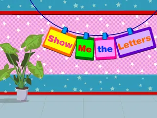 Opening frame of “Show Me the Letters”, activity 3A Unit 4 Lesson 9 — an interactive activity.