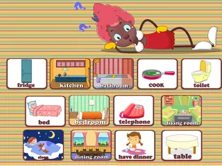 Opening frame of “Words Action”, activity 3B Unit 1 Lesson 2 — an interactive activity.
