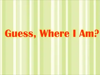Opening frame of “Guess, Where I Am?”, activity 3B Unit 1 Lesson 2 — an interactive activity.