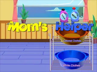 Opening frame of “Mom's Helper”, activity 3B Unit 1 Lesson 6 — an interactive activity.