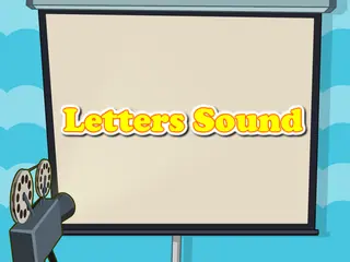 Opening frame of “Letters sound”, activity 3B Unit 1 Lesson 9 — an interactive activity.