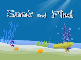Opening frame of “Seek and Find”, activity 3B Unit 2 Lesson 8 — an interactive activity.