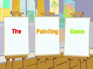 Opening frame of “The Painting Game”, activity 3B Unit 2 Lesson 9 — an interactive activity.