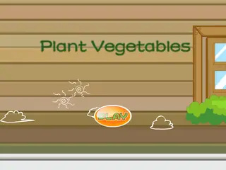 Opening frame of “Plant Vegetables”, activity 3B Unit 3 Lesson 2 — an interactive activity.
