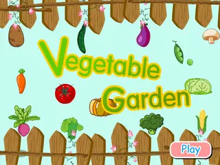 Opening frame of “Vegetable Garden”, activity 3B Unit 3 Lesson 2 — an interactive activity.