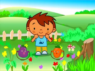 Opening frame of “Vegetable Salad”, activity 3B Unit 3 Lesson 5 — a linear activity.