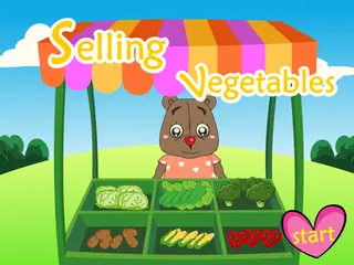 Opening frame of “Selling Vegetable”, activity 3B Unit 3 Lesson 5 — an interactive activity.