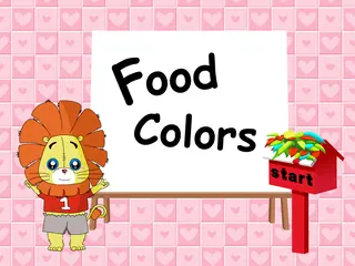 Opening frame of “Food Colors”, activity 3B Unit 3 Lesson 6 — an interactive activity.