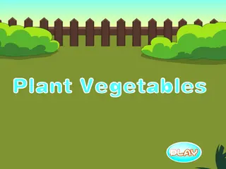 Opening frame of “Plant Vegetables”, activity 3B Unit 3 Lesson 8 — an interactive activity.
