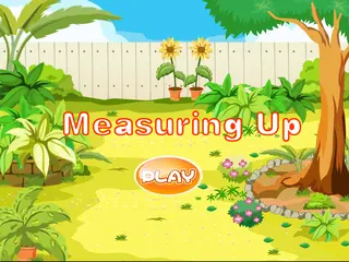 Opening frame of “Measuring Up”, activity 3B Unit 3 Lesson 8 — an interactive activity.