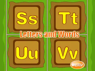 Opening frame of “Letters and Words”, activity 3B Unit 3 Lesson 9 — an interactive activity.