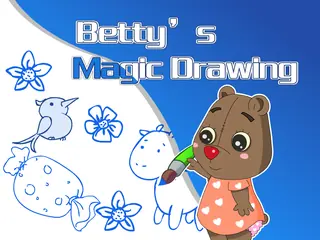 Opening frame of “Betty's Magic Drawing”, activity 3B Unit 4 Lesson 4 — an interactive activity.