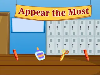 Opening frame of “Appear the Most”, activity 3B Unit 4 Lesson 6 — an interactive activity.