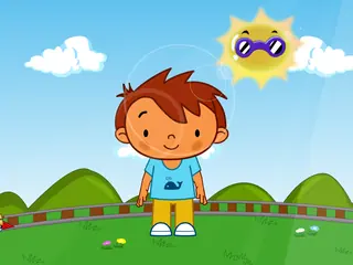Opening frame of “Down by the Station”, activity 3B Unit 4 Lesson 7 — a linear activity.