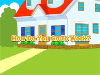 Opening frame of “How Do You Go to Work?”, activity 3B Unit 4 Lesson 7 — an interactive activity.