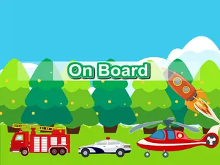 Opening frame of “On Board”, activity 3B Unit 4 Lesson 7 — an interactive activity.