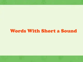 Opening frame of “Words With Short a Sound”, activity 4A Unit 1 Lesson 9 — an interactive activity.