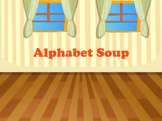 Opening frame of “Alphabet Soup”, activity 4A Unit 1 Lesson 9 — an interactive activity.